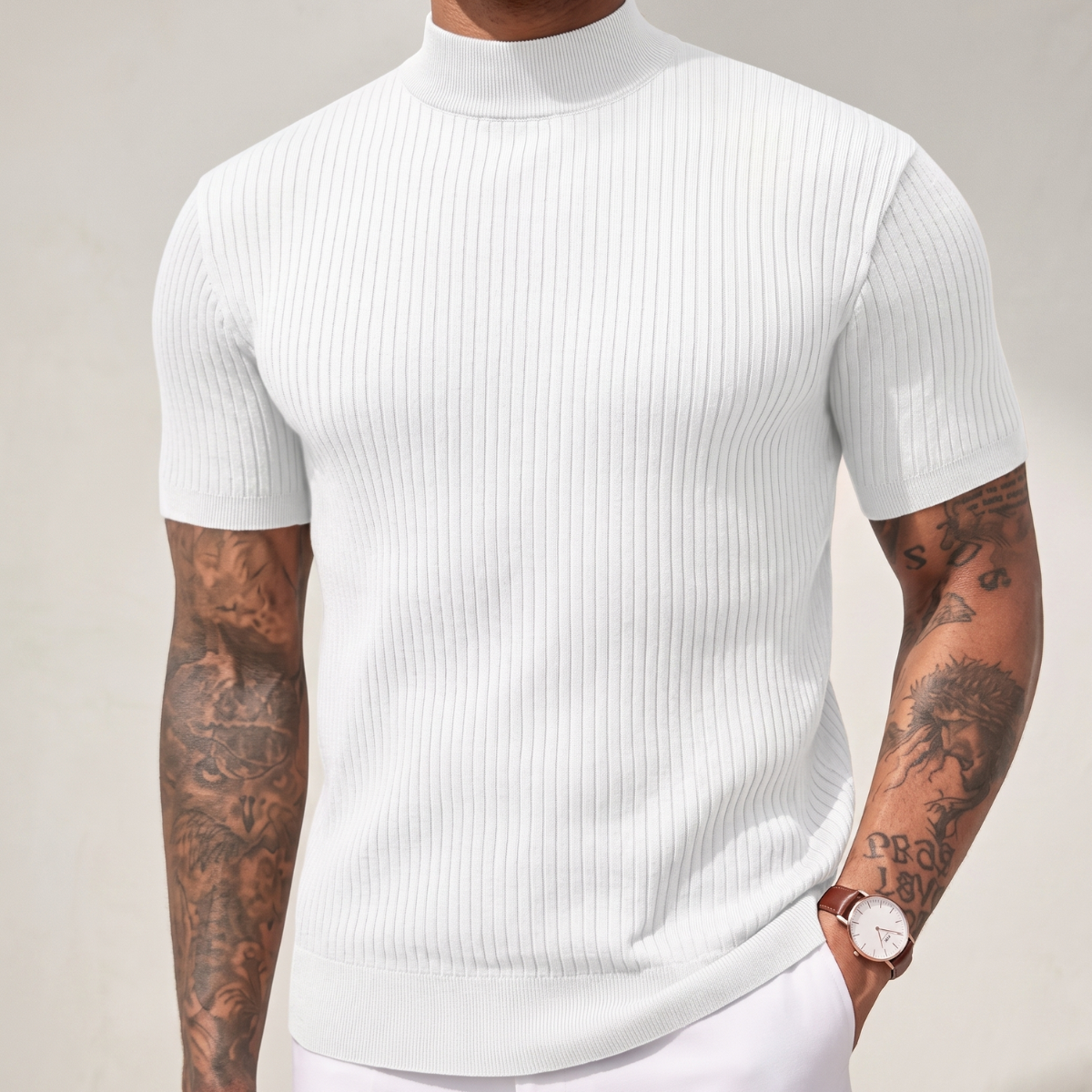 Playera Acanalada Cuello Perkins