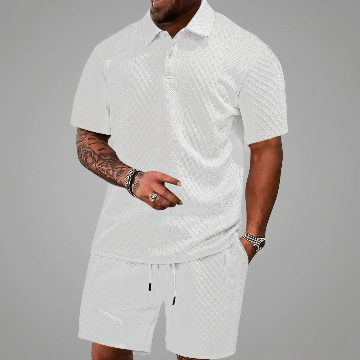 Conjunto De Ropa Hombre 2 Piezas: Playera Tipo Polo Y Short