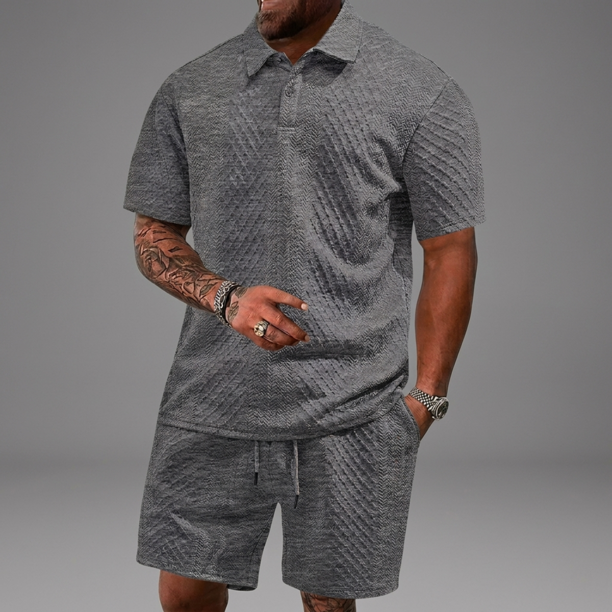 Conjunto De Ropa Hombre 2 Piezas: Playera Tipo Polo Y Short