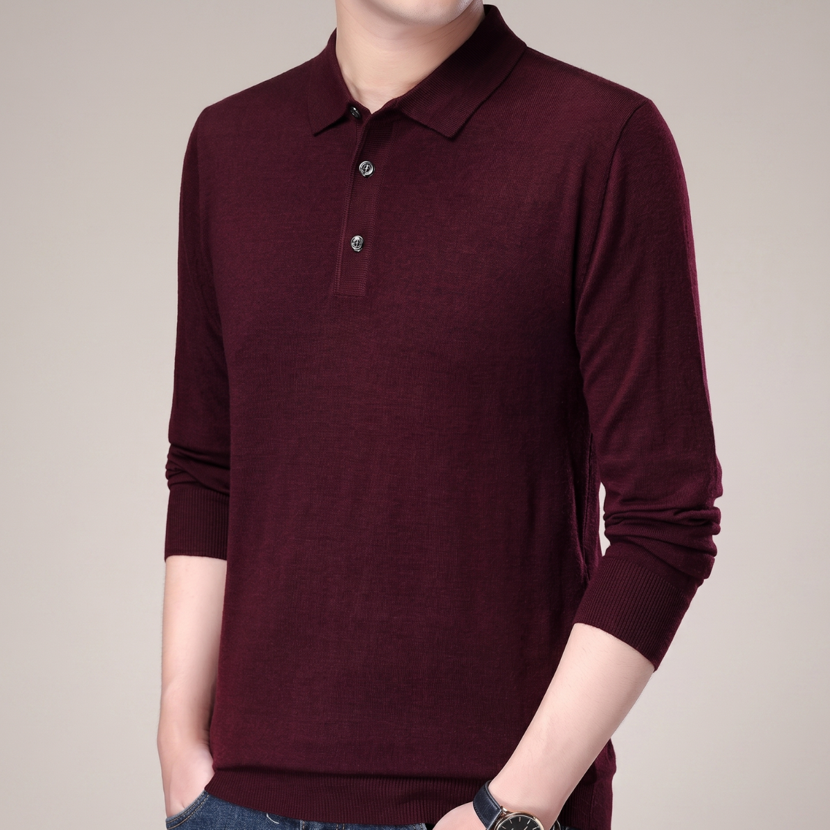 Camisa informal de manga larga para hombre (50 % de descuento)