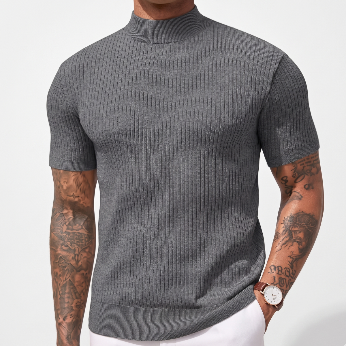 Playera Acanalada Cuello Perkins